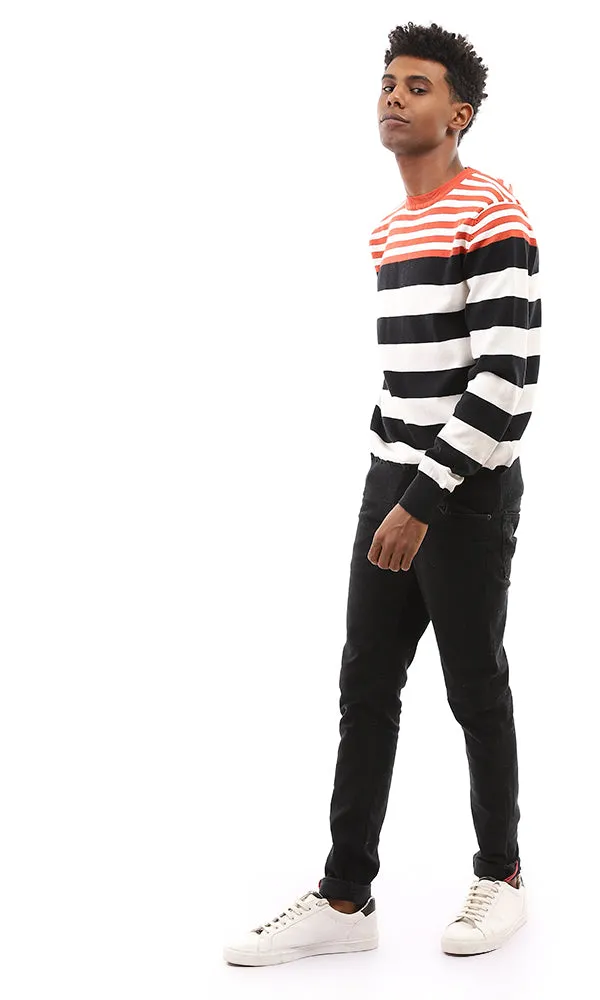 96385 Multi-Stripes Slip On Navy Blue