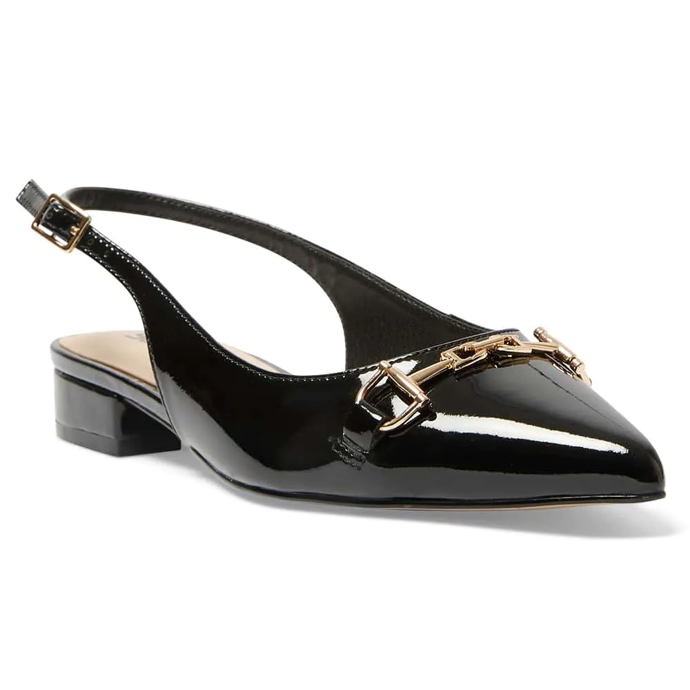 Becky Flat in Black Patent
