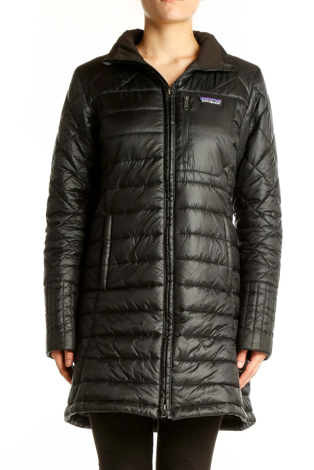 Black Quilted Long Puffer Coat