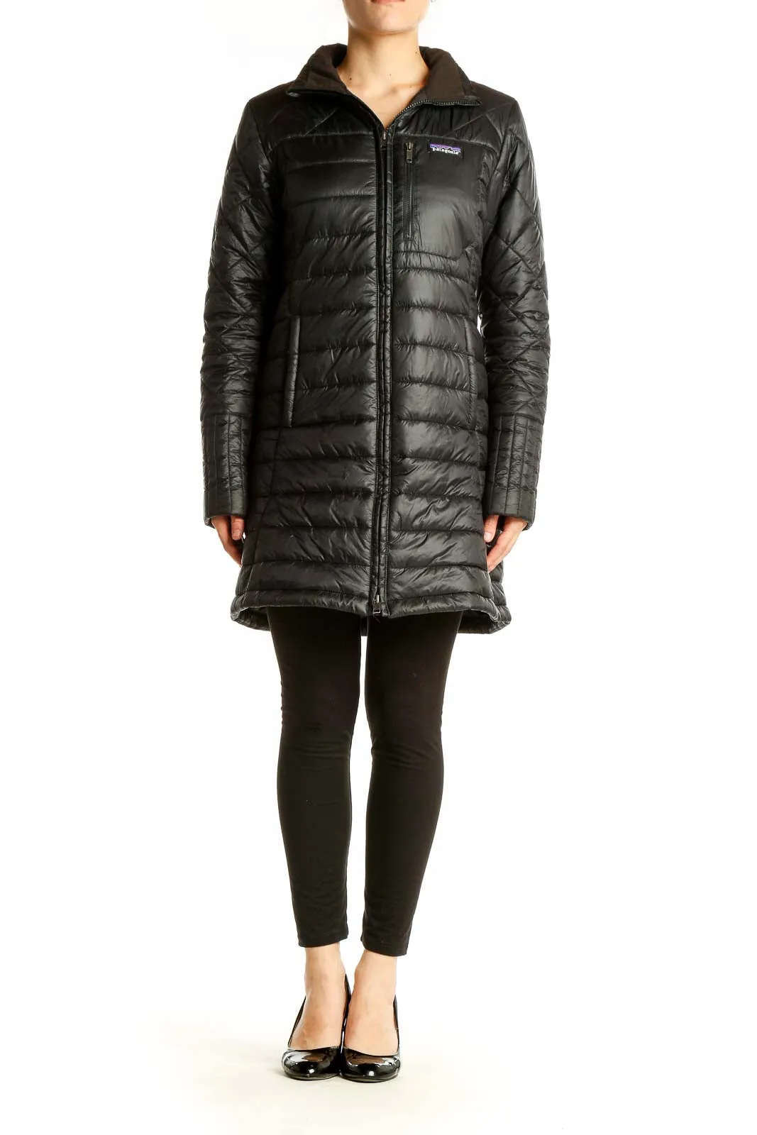 Black Quilted Long Puffer Coat