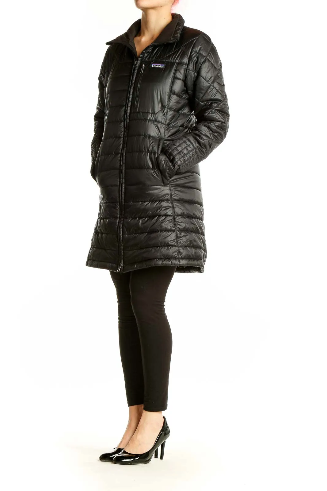 Black Quilted Long Puffer Coat