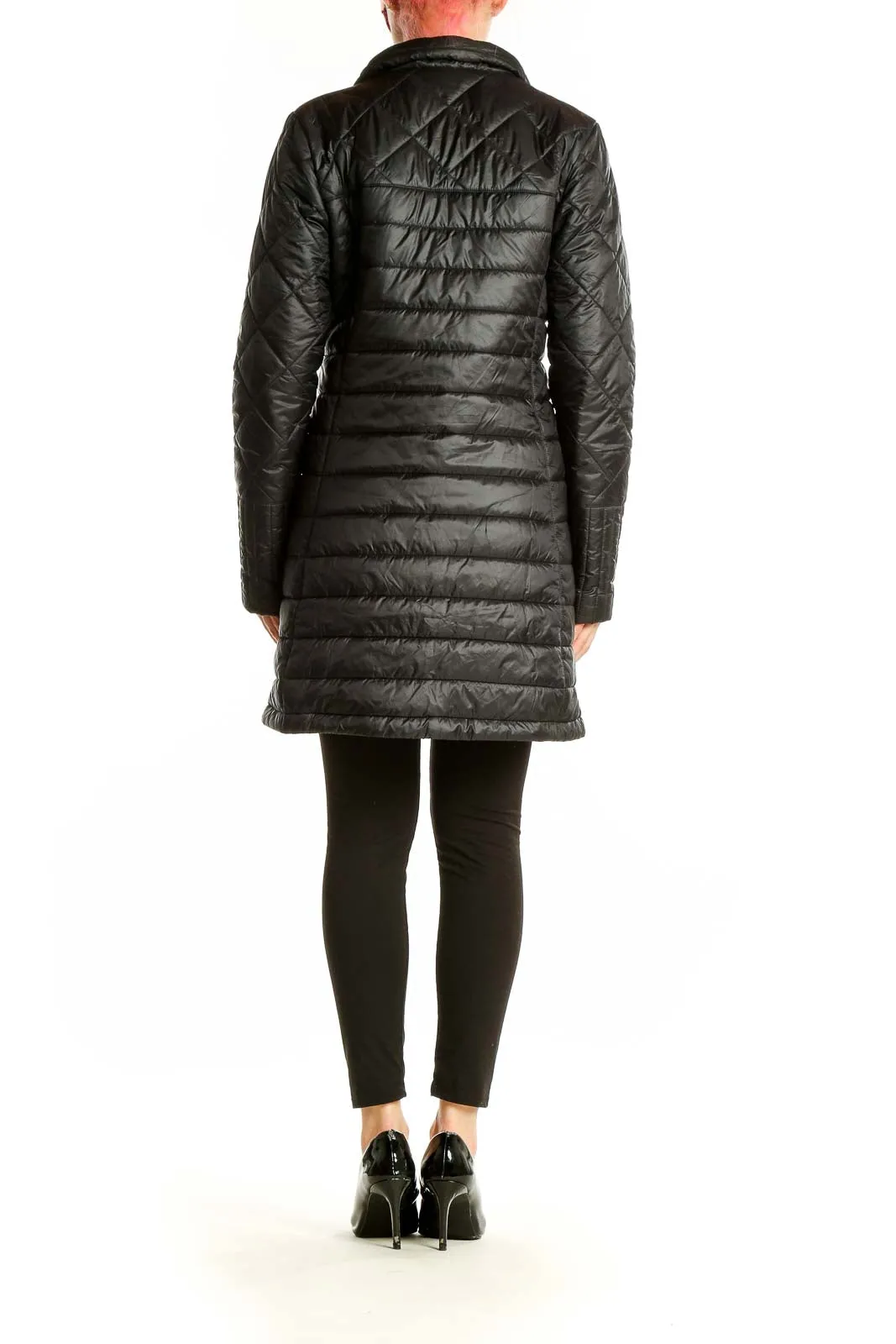 Black Quilted Long Puffer Coat