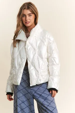 Blue Zone Planet |  J.NNA Quilted Mock Neck Puffer Jacket