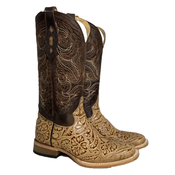 Cowtown Ladies Leather Tooled Boots Q452