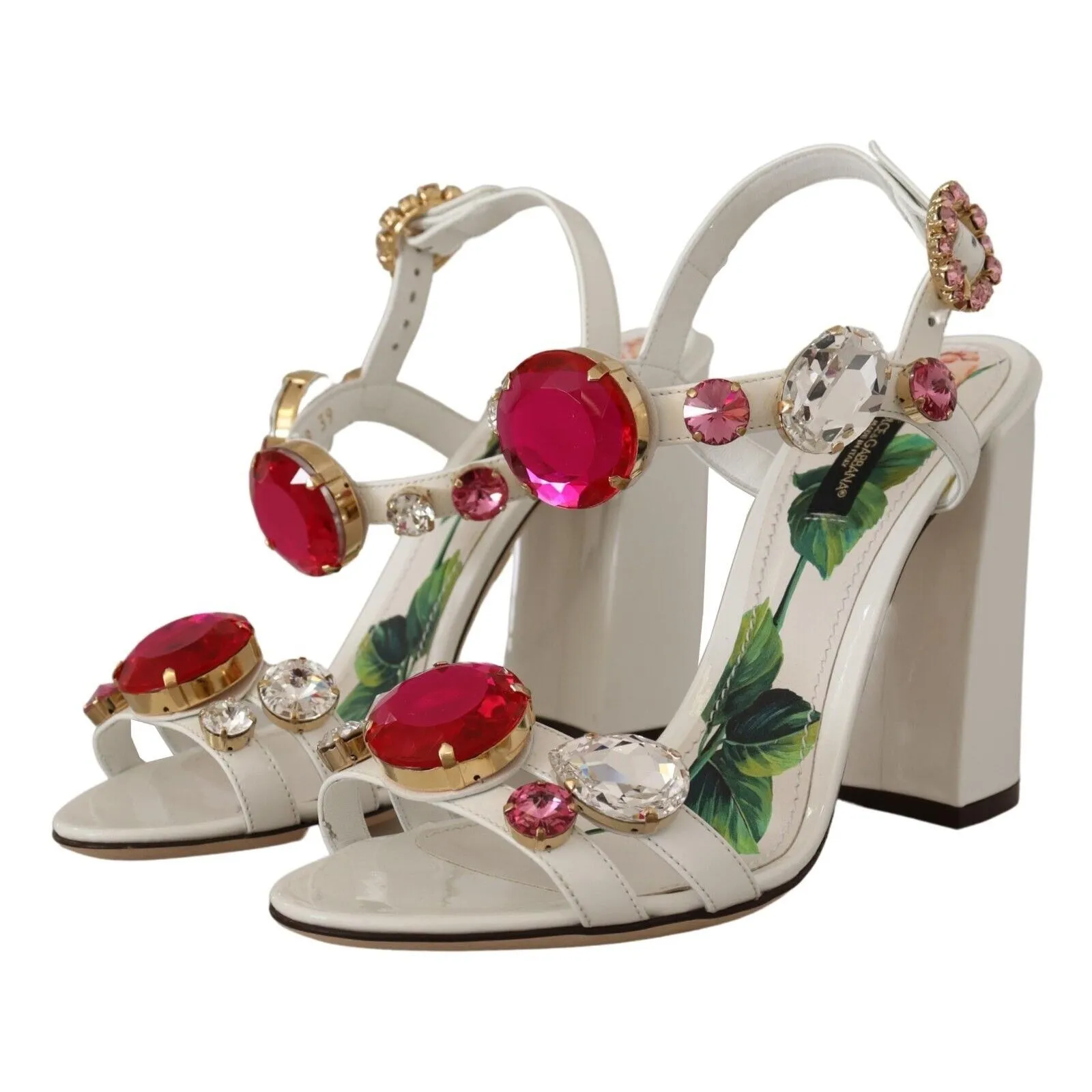Dolce & Gabbana Keira Crystal-Embellished Ankle Strap Heels
