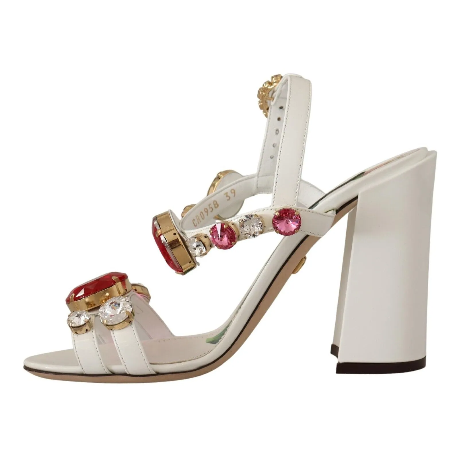 Dolce & Gabbana Keira Crystal-Embellished Ankle Strap Heels