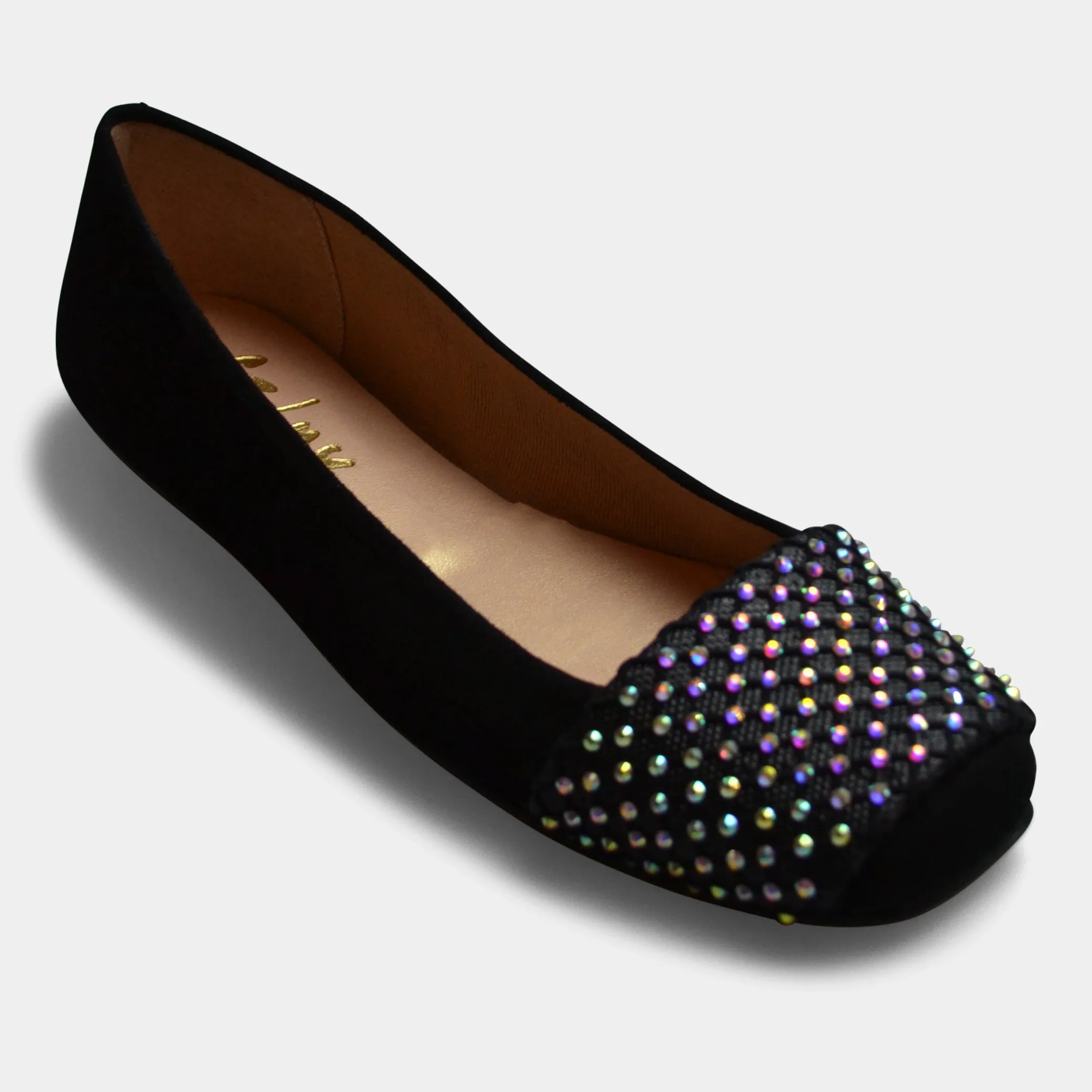 FRENCH SOLE SUEDE FLAT IN BLACK