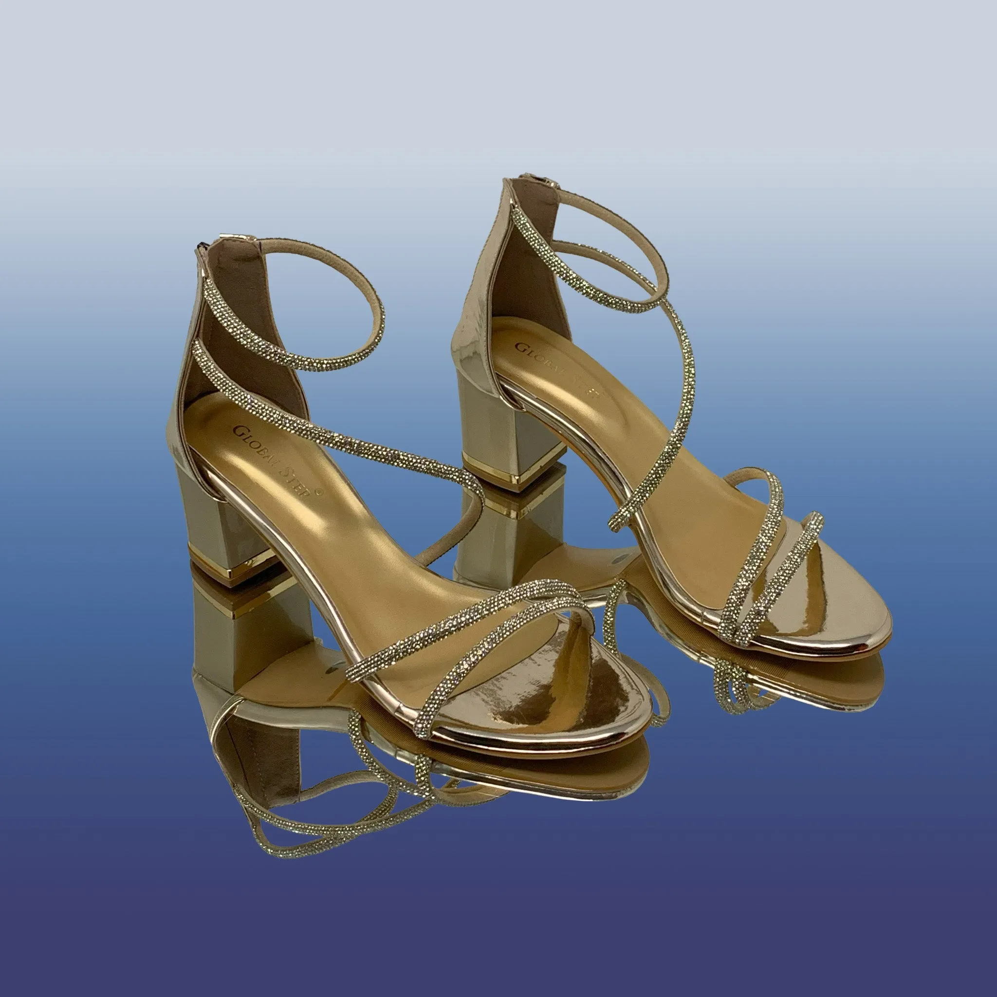 Gleaming Gold Block Heels