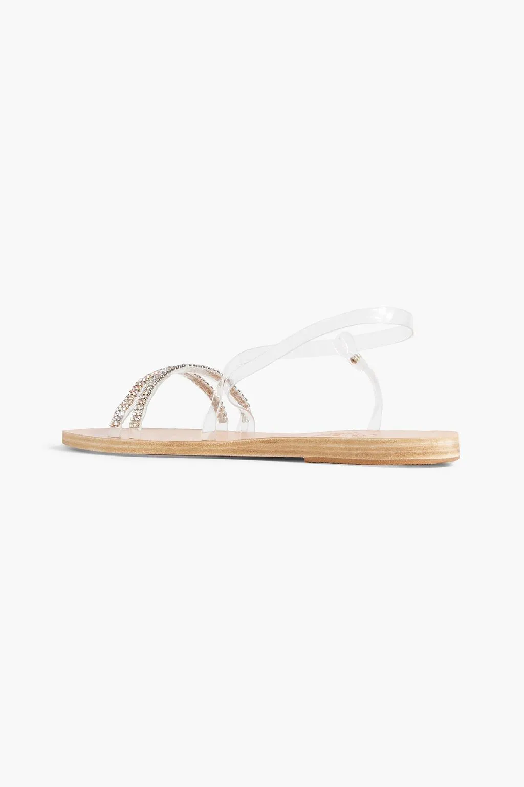 Goudi PVC Slingback Sandals with Crystal Embellishment ANCIENT GREEK SANDALS transparent