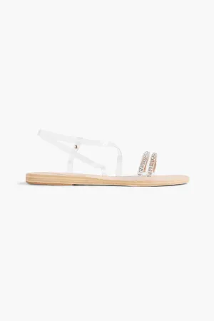 Goudi PVC Slingback Sandals with Crystal Embellishment ANCIENT GREEK SANDALS transparent