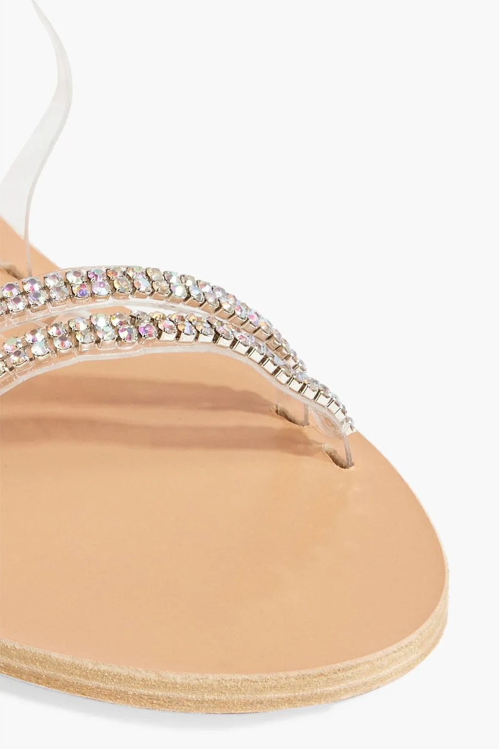 Goudi PVC Slingback Sandals with Crystal Embellishment ANCIENT GREEK SANDALS transparent