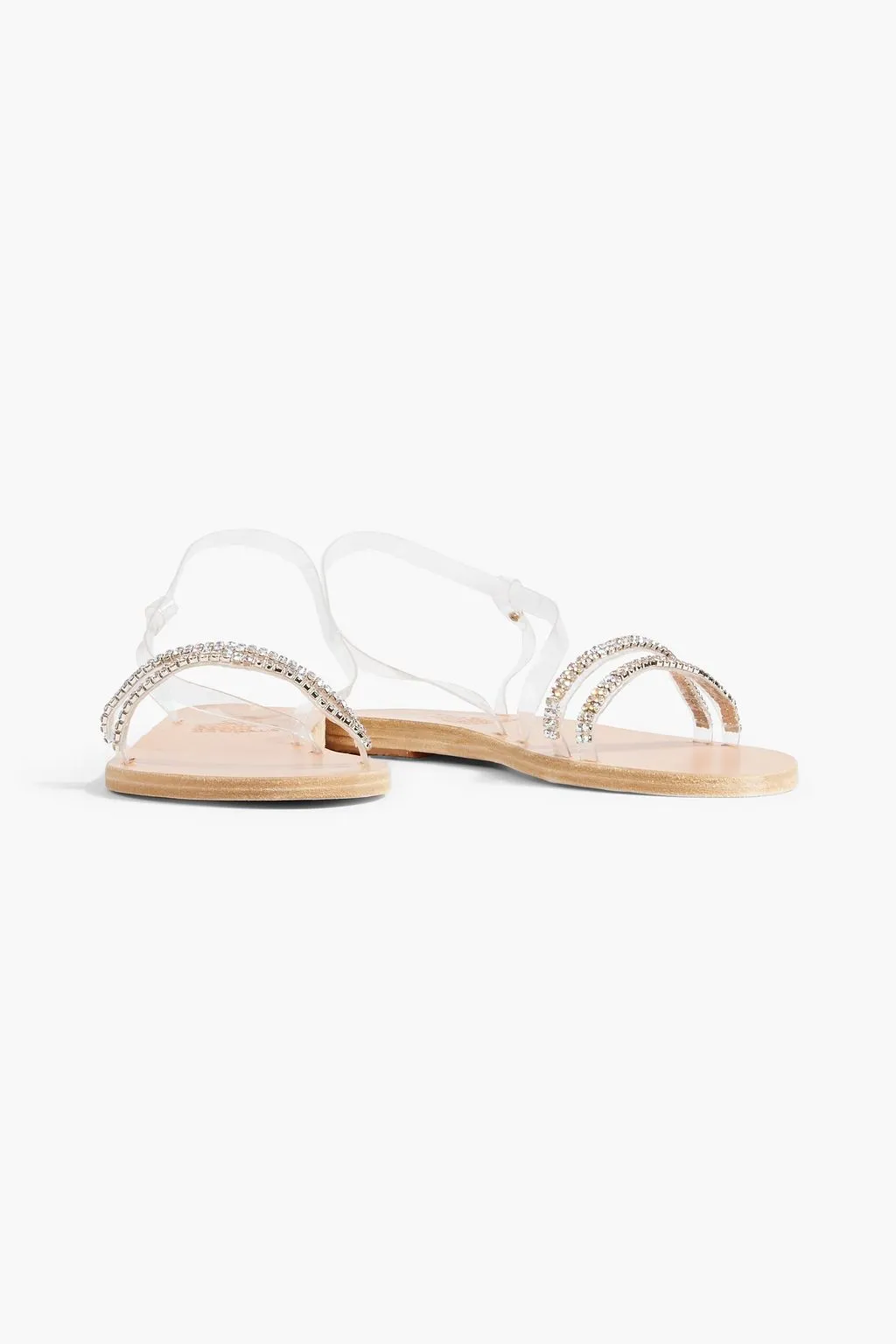 Goudi PVC Slingback Sandals with Crystal Embellishment ANCIENT GREEK SANDALS transparent