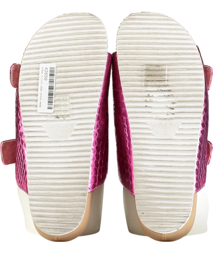 Kurt Geiger Pink Marlo Crystal Croc-print Sandals UK 4 EU 37 👠