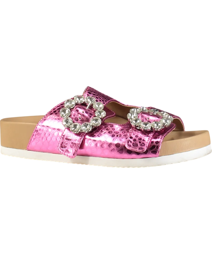 Kurt Geiger Pink Marlo Crystal Croc-print Sandals UK 4 EU 37 👠