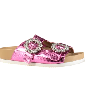 Kurt Geiger Pink Marlo Crystal Croc-print Sandals UK 4 EU 37 👠