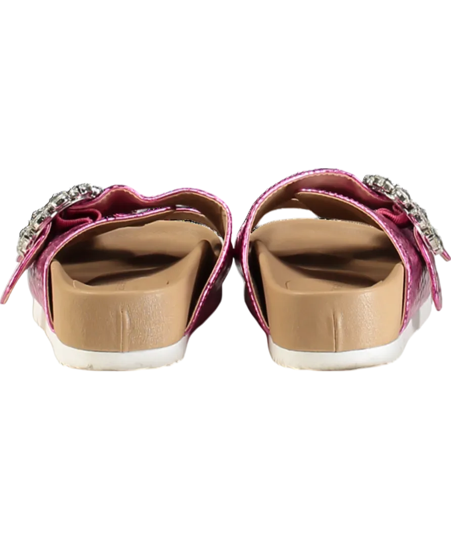 Kurt Geiger Pink Marlo Crystal Croc-print Sandals UK 4 EU 37 👠