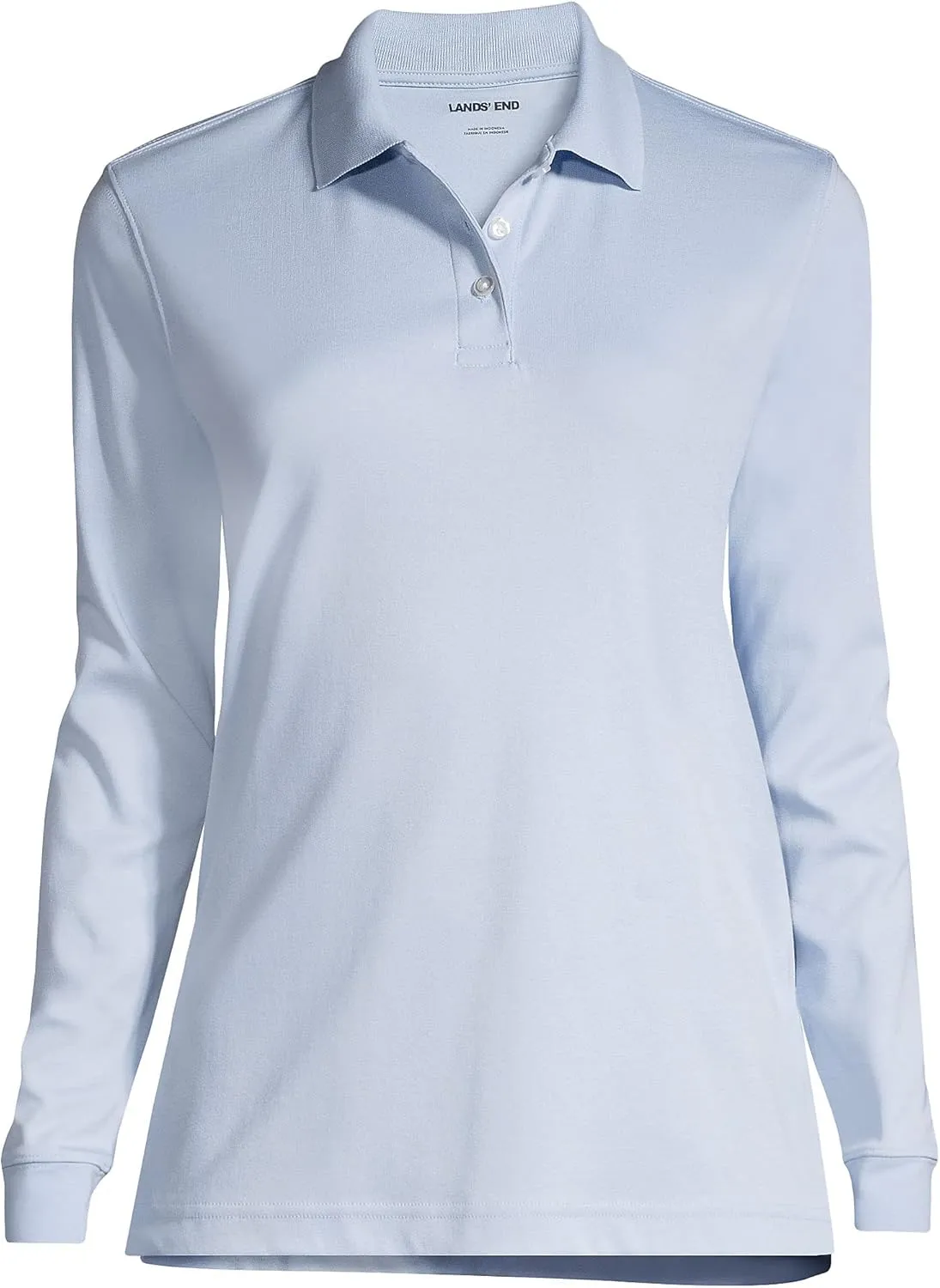 Lands' End School Uniform Women's Long Sleeve Feminine Fit Interlock Polo Shirt