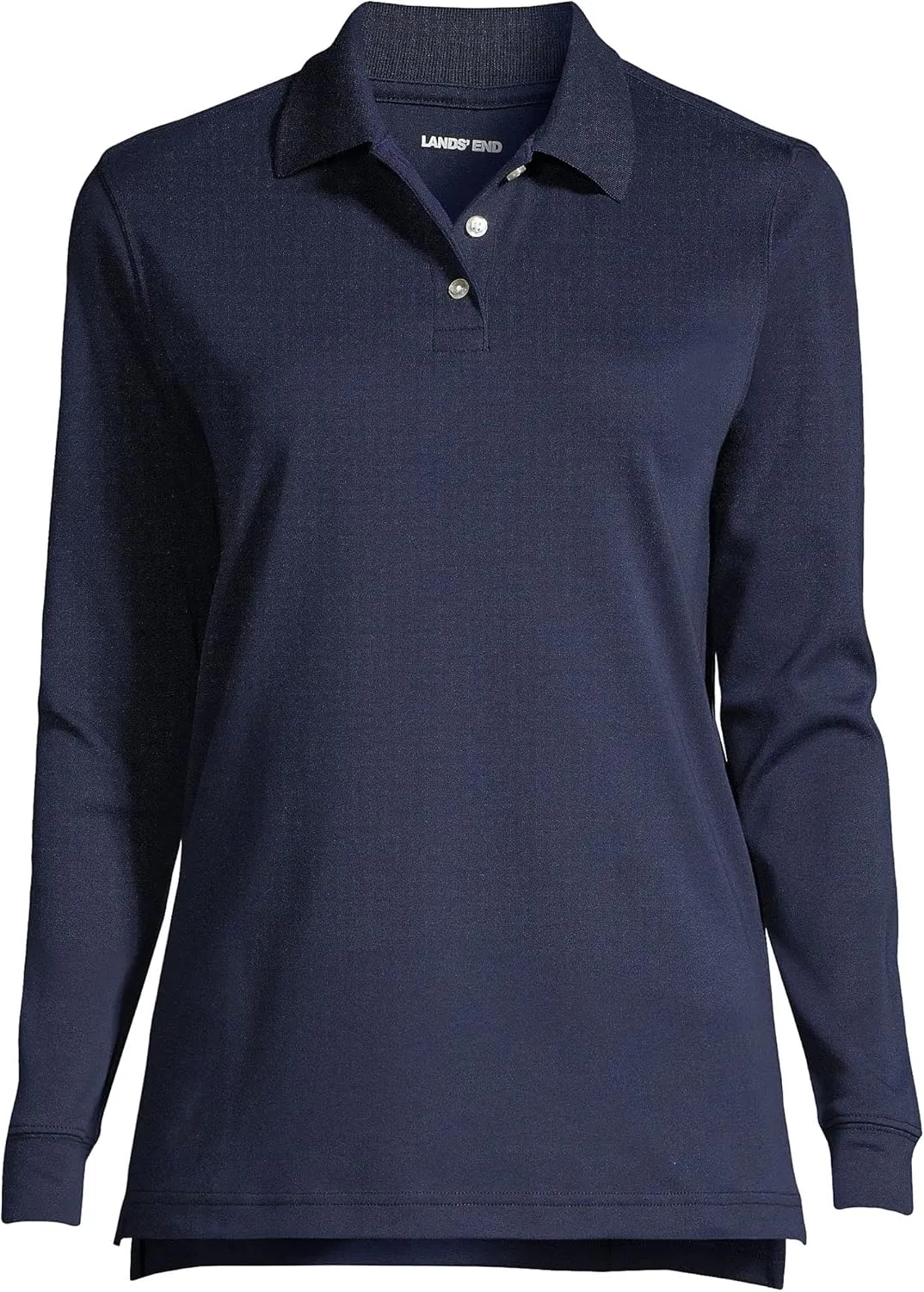 Lands' End School Uniform Women's Long Sleeve Feminine Fit Interlock Polo Shirt