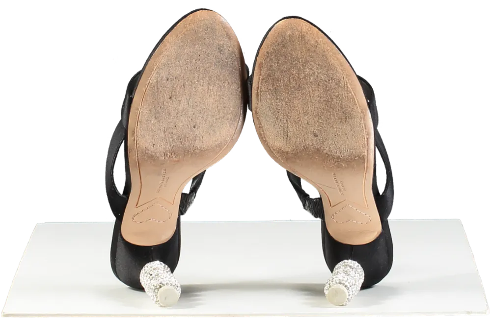 Sophia Webster Black Rosalind Jumbo Crystal Mules UK 7 EU 40 👠