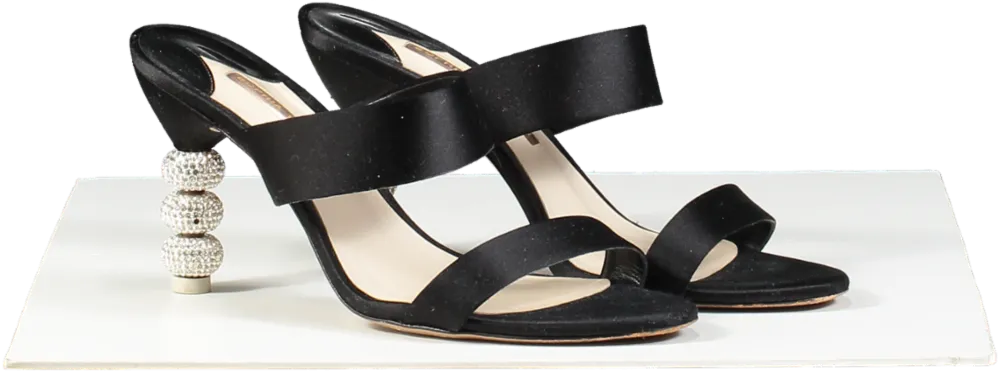 Sophia Webster Black Rosalind Jumbo Crystal Mules UK 7 EU 40 👠