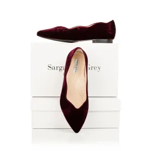 Vivienne Extra-Wide Fit Ballet Flats - Burgundy Velvet