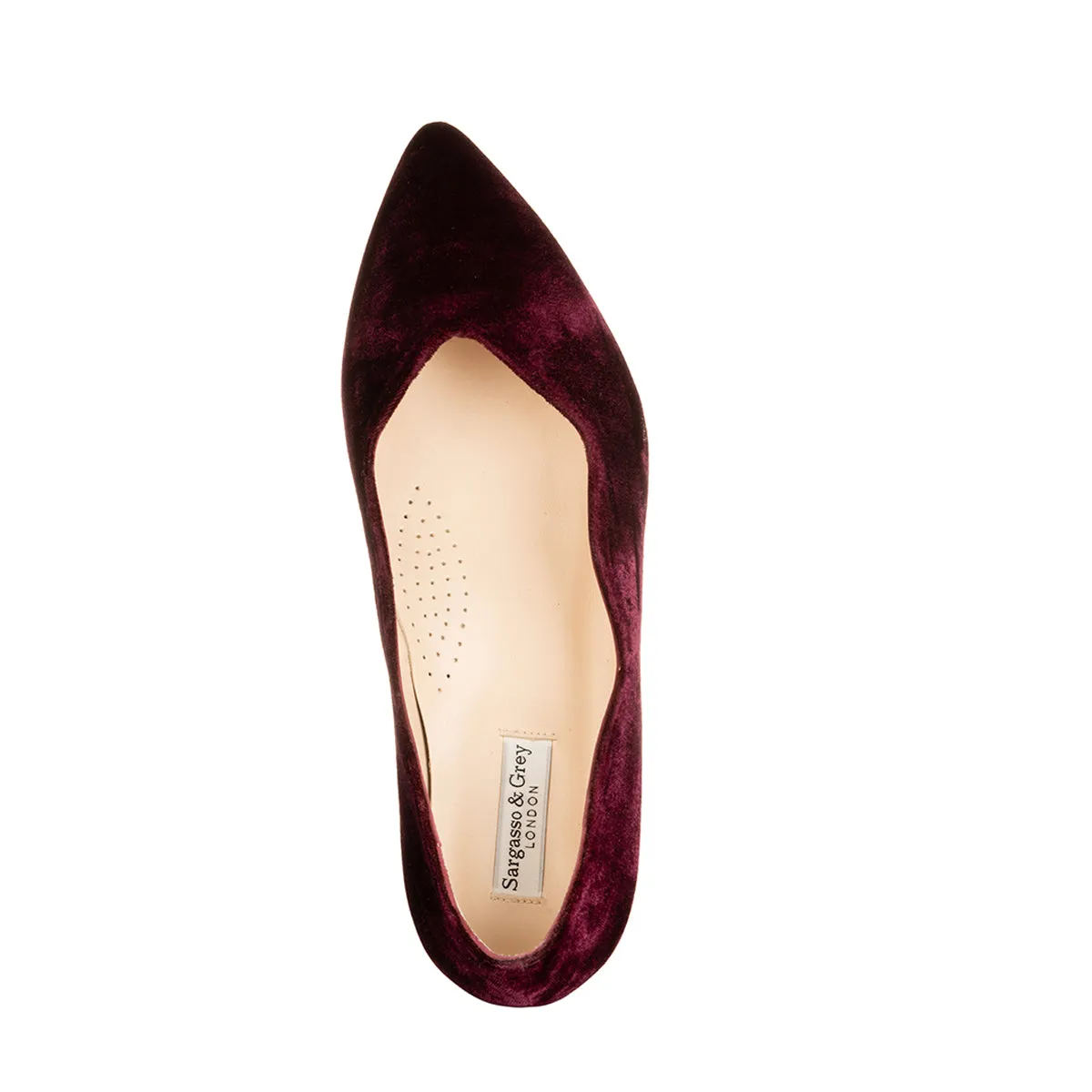 Vivienne Extra-Wide Fit Ballet Flats - Burgundy Velvet