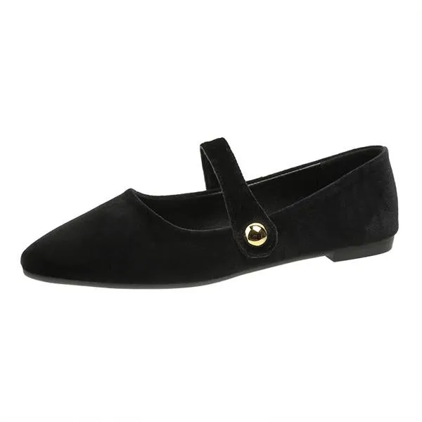 Women's Elegant Velvet Pointed Toe Flats 72809566S