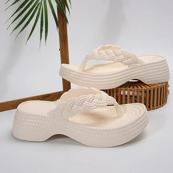 Women's Imitation Rope EVA Wedge Flip-Flops 19428851S