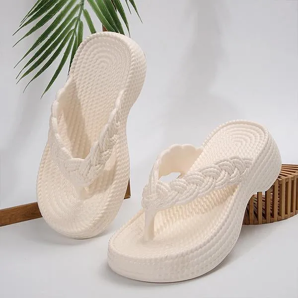 Women's Imitation Rope EVA Wedge Flip-Flops 19428851S
