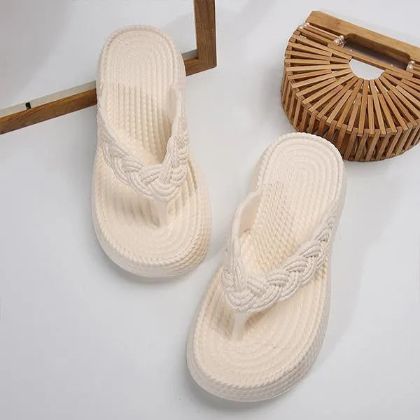 Women's Imitation Rope EVA Wedge Flip-Flops 19428851S