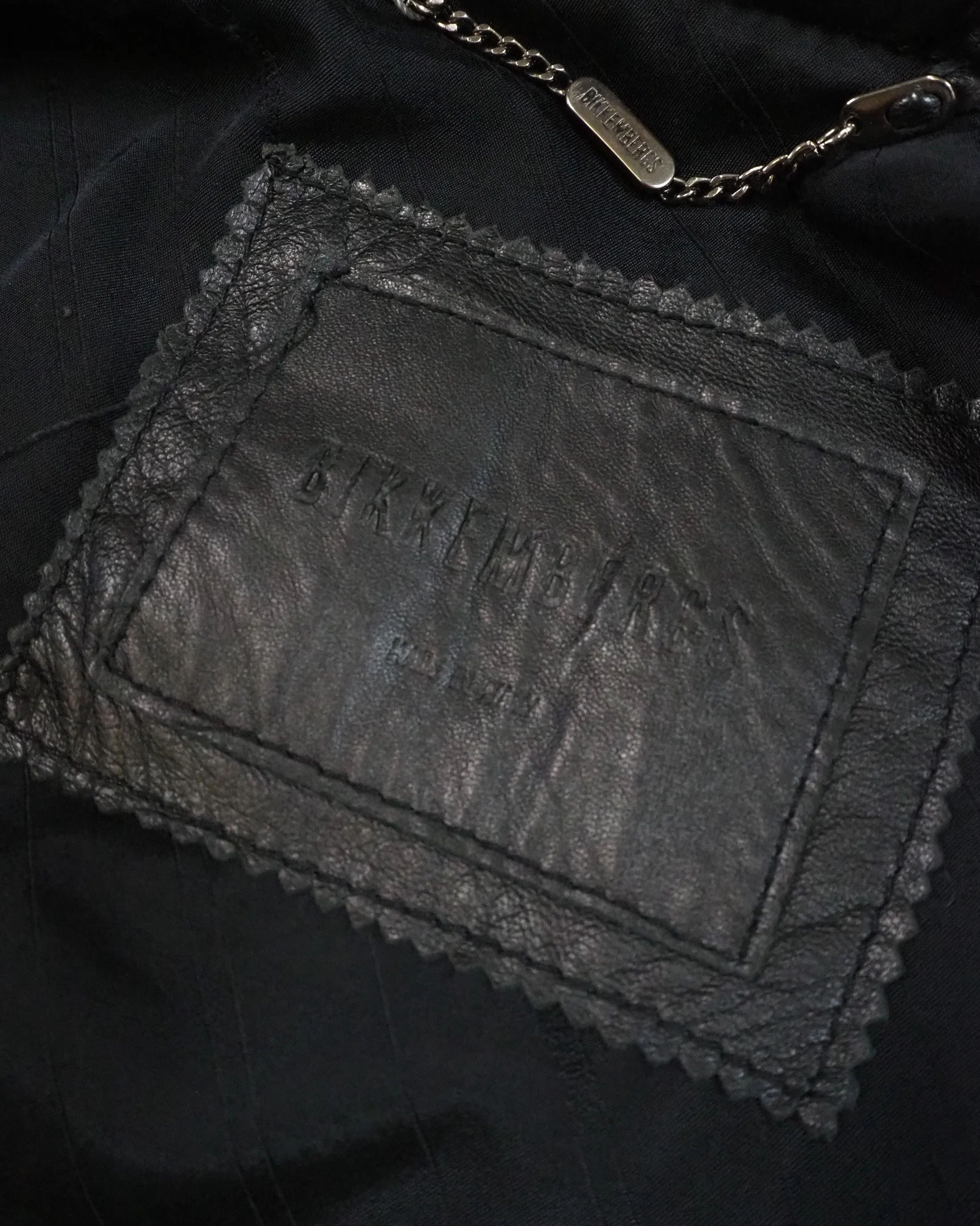 Zip Front Puffer Leather Jacket