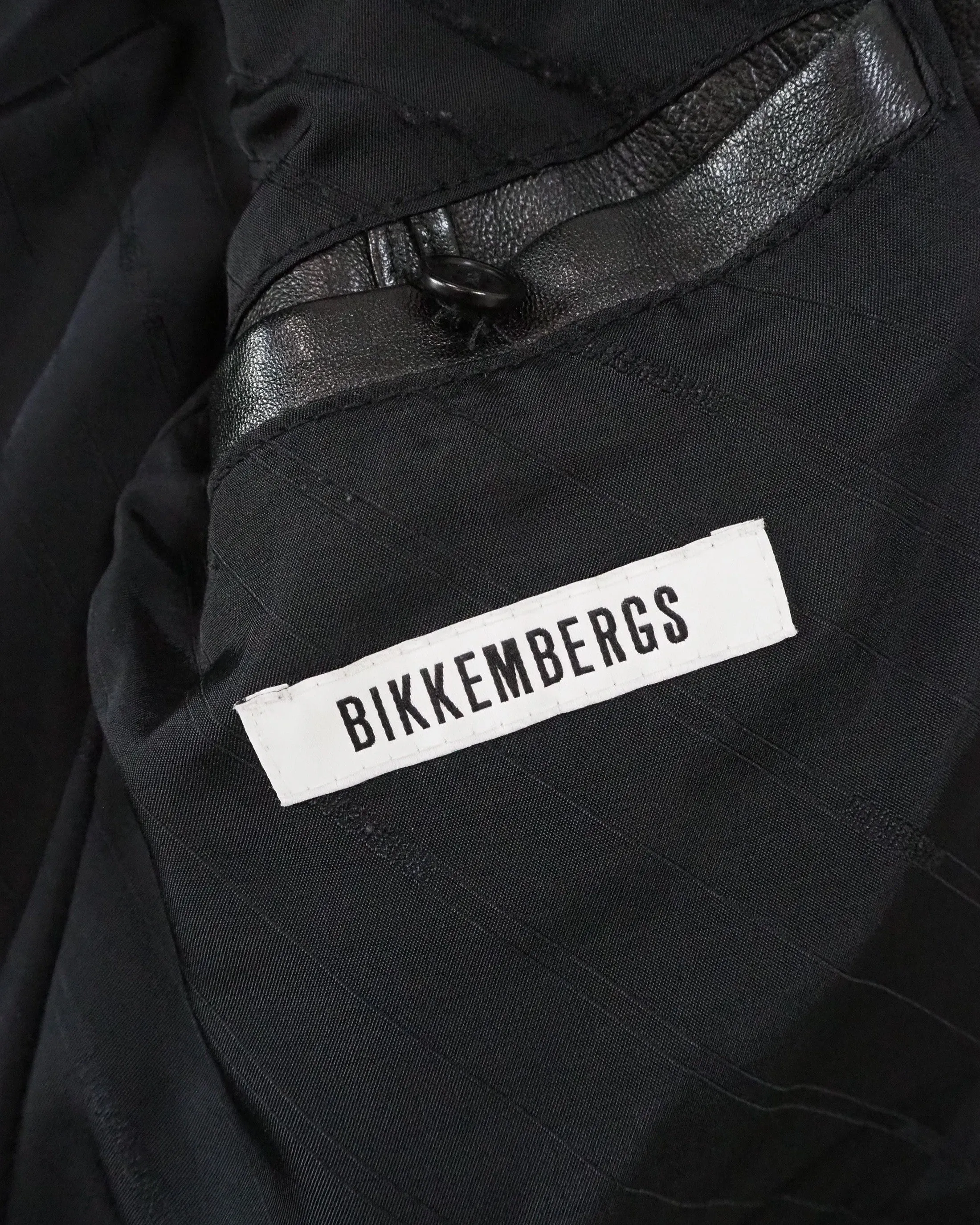Zip Front Puffer Leather Jacket